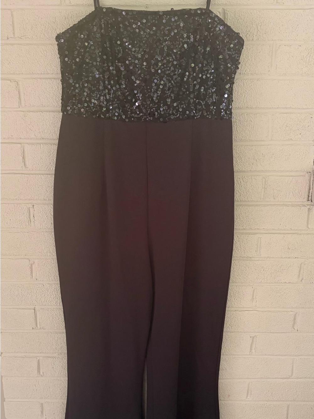 Pink Lily Black Strapless Sequin Bodice Evening jumper